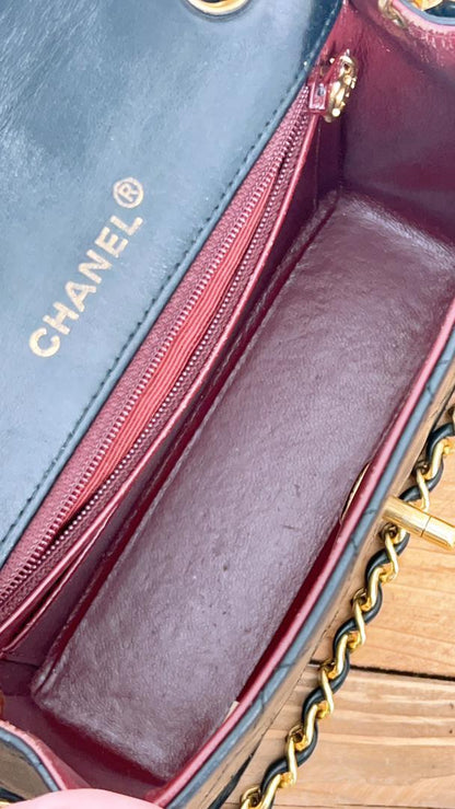 Chanel Black Vintage Mini Square (GHW)