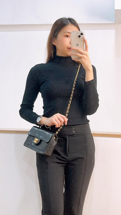 Chanel Black Vintage Mini Square (GHW)