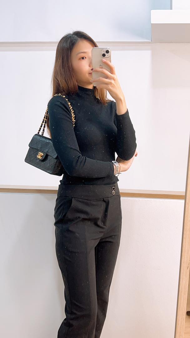 Chanel Black Vintage Mini Square (GHW)