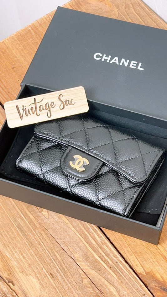Chanel Black Caviar Classic Card Holder (GHW)