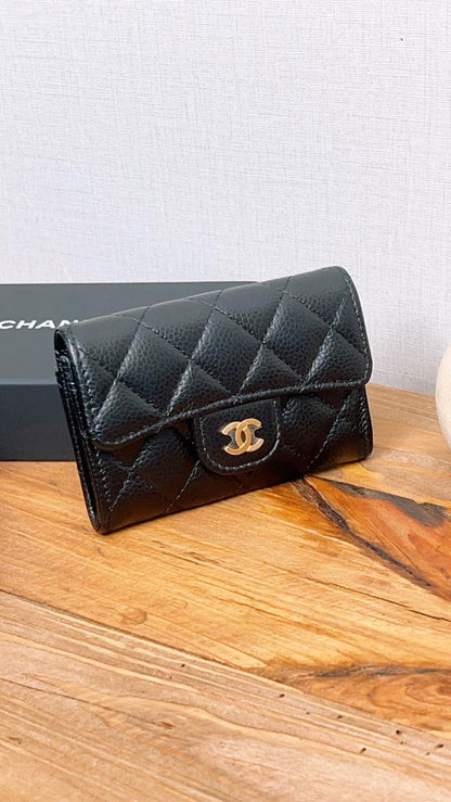 Chanel Black Caviar Classic Card Holder (GHW)