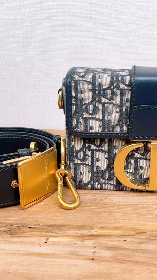 Dior Navy Oblique Montaigne 30 Box (GHW)