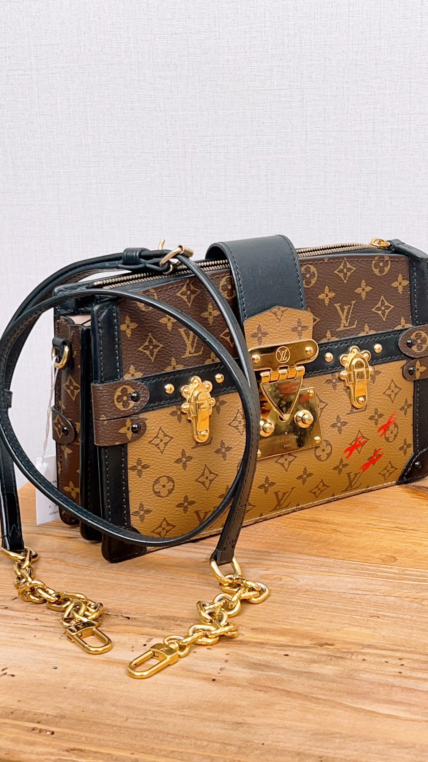 LV Reverse Monogram Trunk Clutch