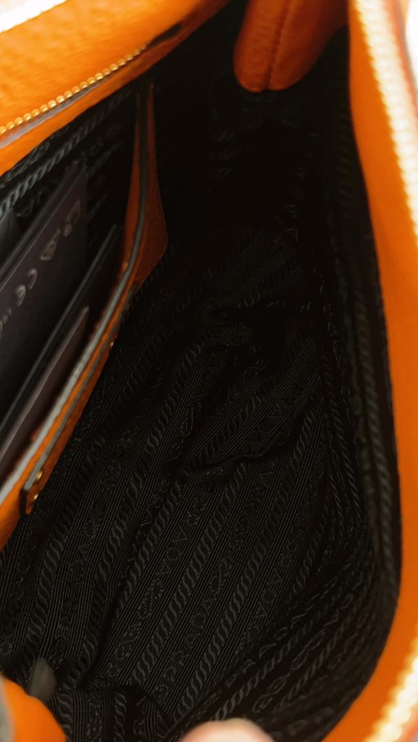 Prada Orange Vitello Phenix Crossbody Bag (GHW)