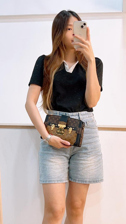 LV Reverse Monogram Trunk Clutch