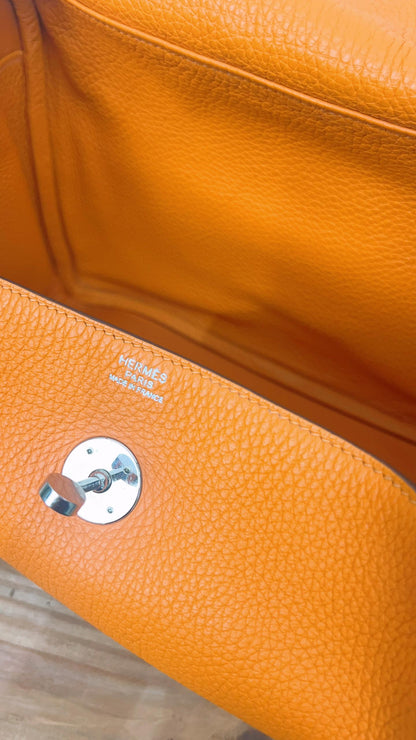 Hermes Orange Clemence Lindy 30 (PHW)