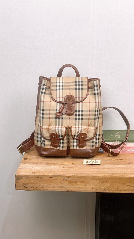 Burberry Brown Haymarket Check Backpack