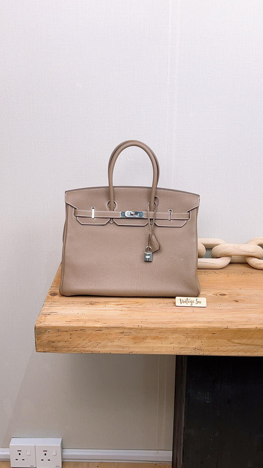Hermes Etoupe Togo Birkin 35 (PHW)