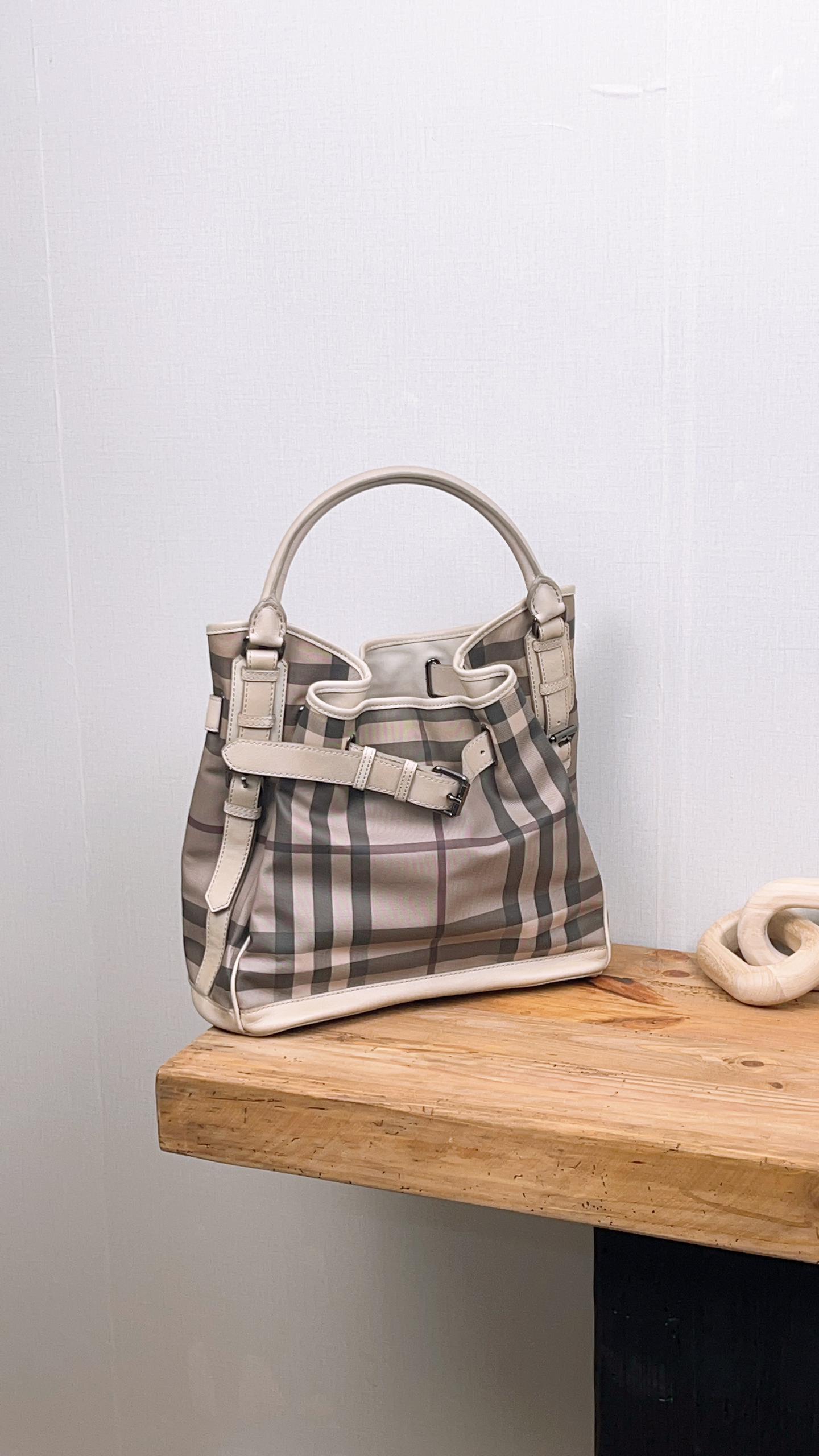 Burberry Smoked Check Walder Hobo Bag