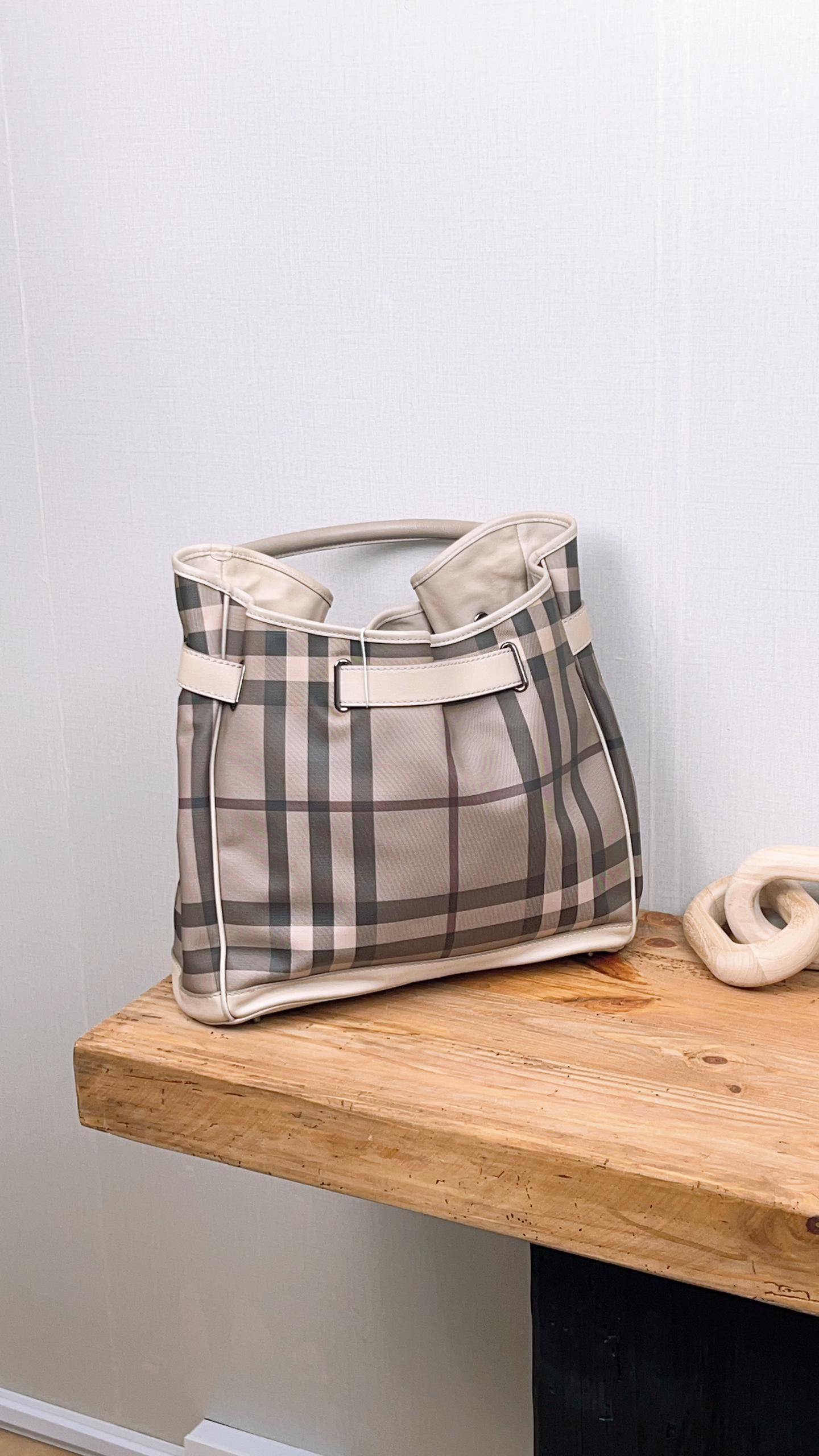 Burberry Smoked Check Walder Hobo Bag