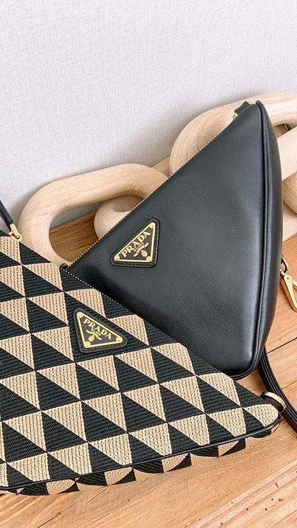 Prada Triangolo Mini Jacquard Shoulder Bag