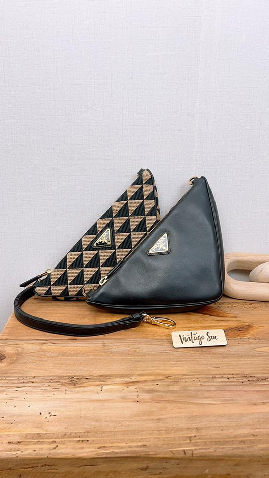 Prada Triangolo Mini Jacquard Shoulder Bag