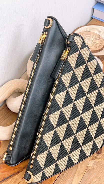 Prada Triangolo Mini Jacquard Shoulder Bag