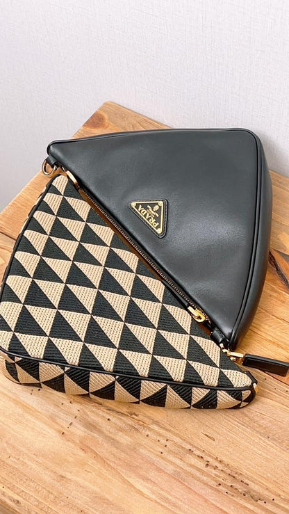 Prada Triangolo Mini Jacquard Shoulder Bag