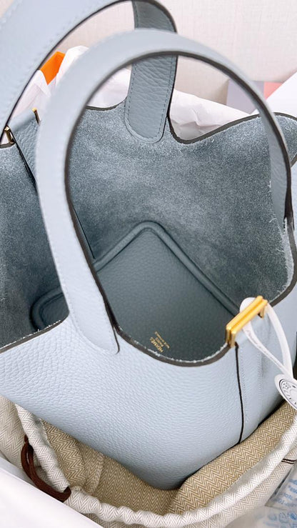 Hermes Gris Pantin Picotin 18 (GHW)