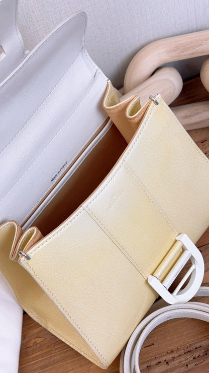 Delvaux Light Yellow Gel Patent Mini Brillant w Strap