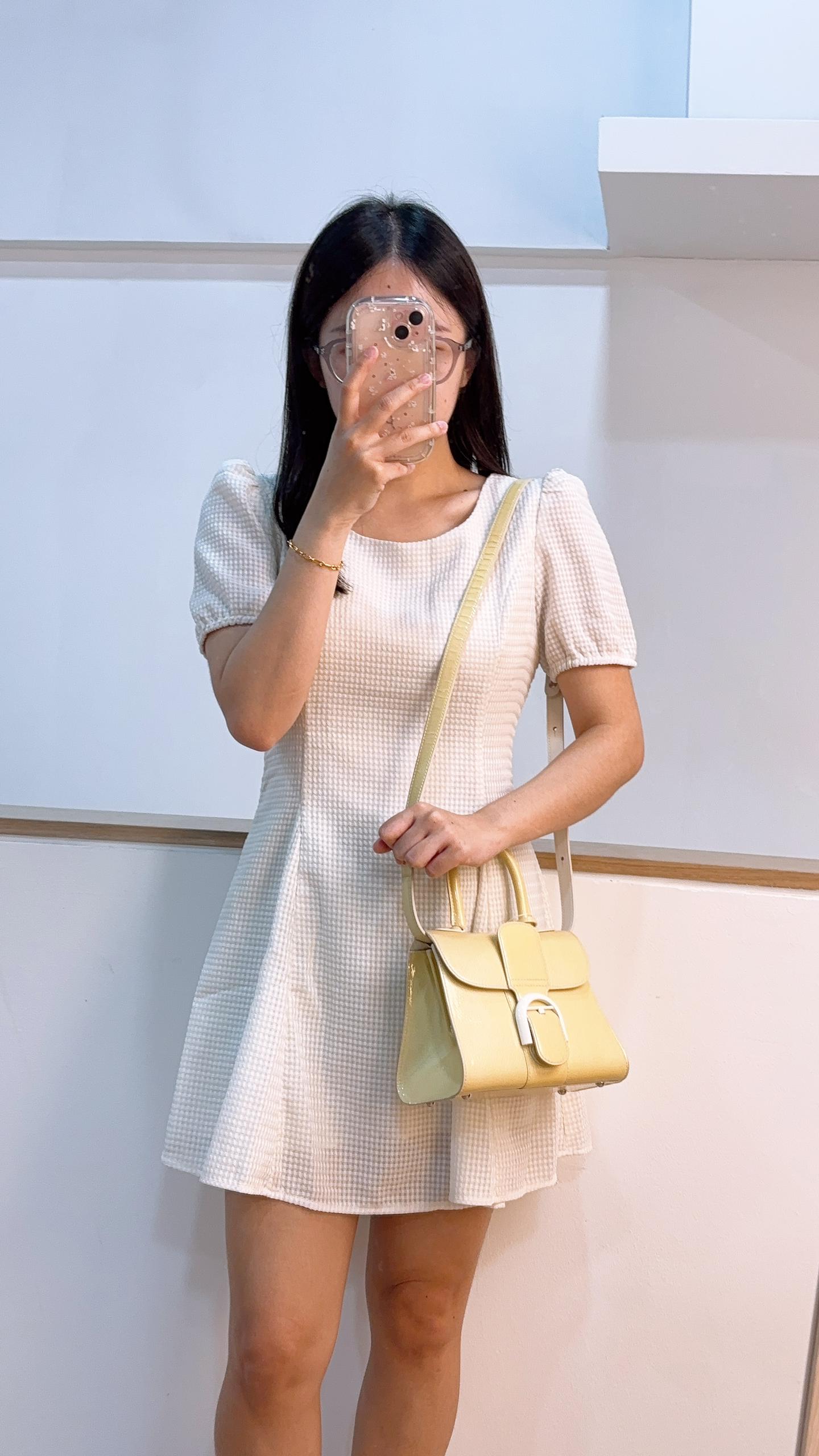 Delvaux Light Yellow Gel Patent Mini Brillant w Strap