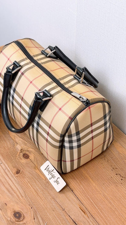 Burberry Checkered Boston Bag