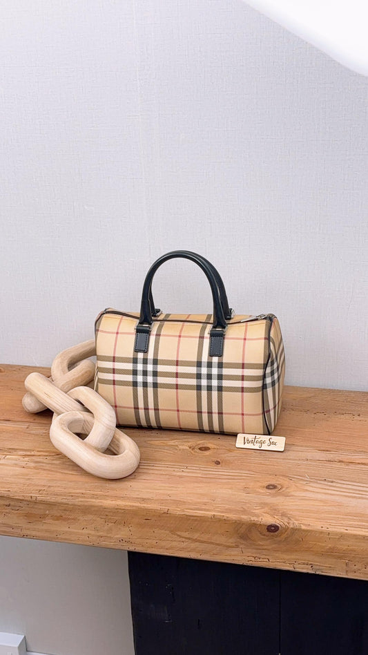 Burberry Checkered Boston Bag