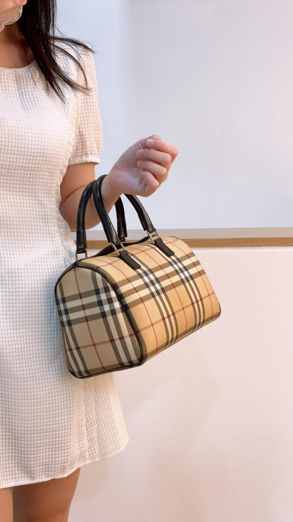 Burberry Checkered Boston Bag