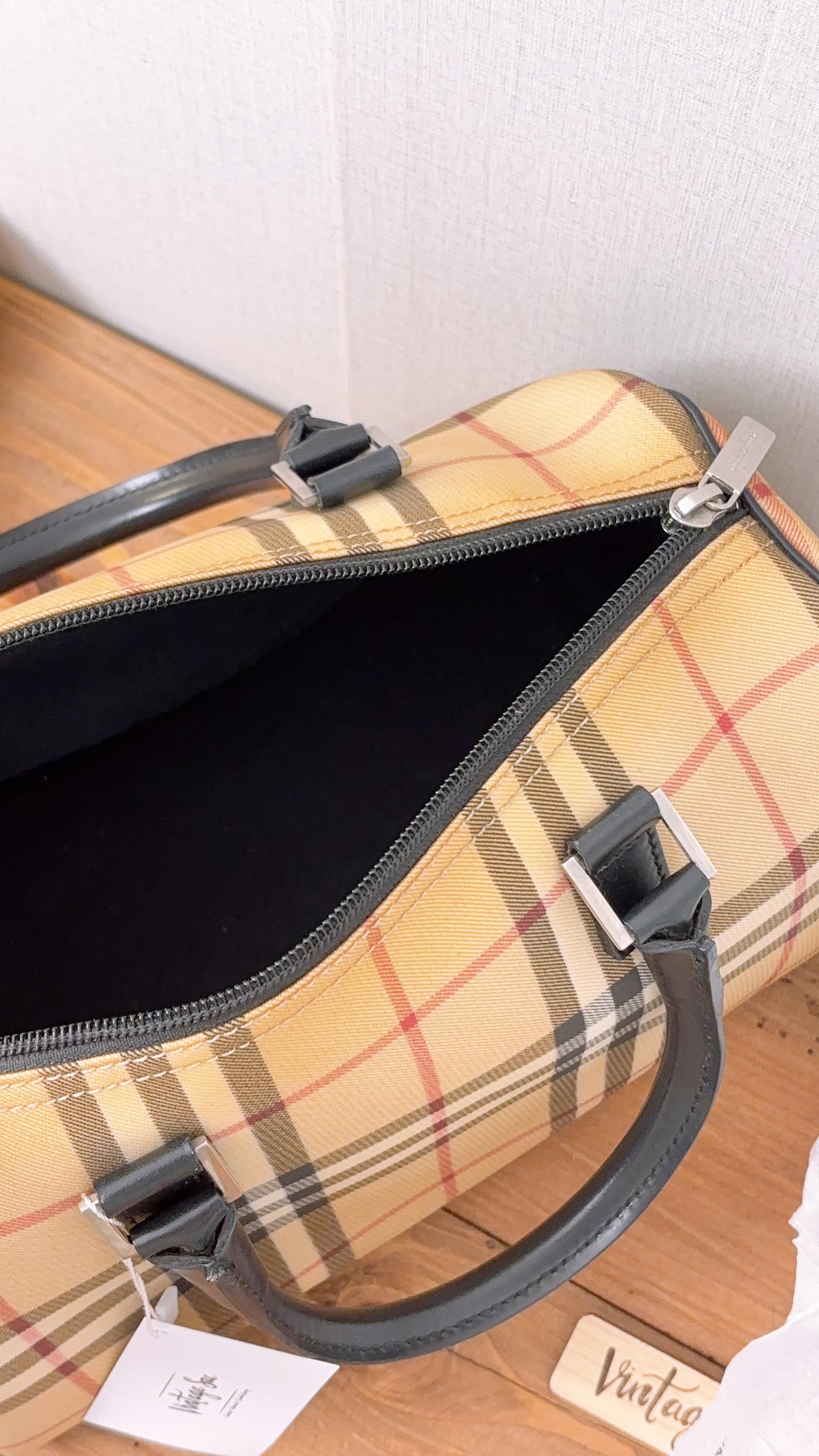 Burberry Checkered Boston Bag