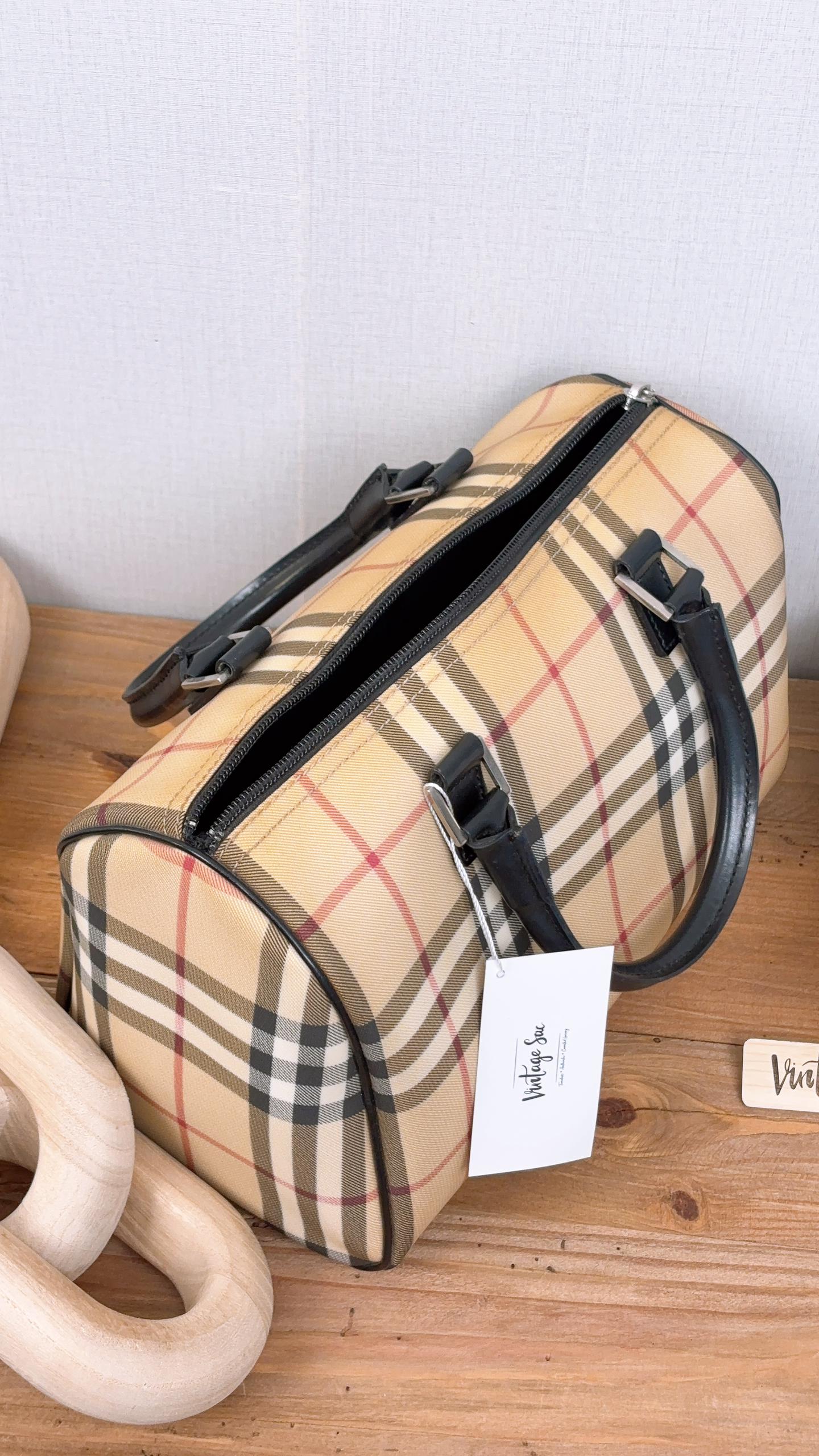 Burberry Checkered Boston Bag