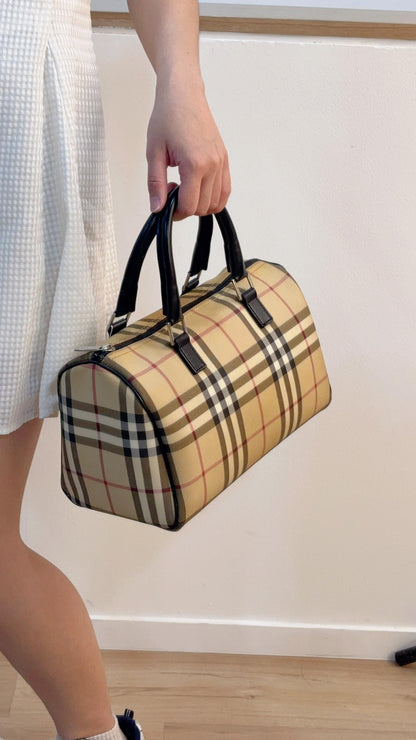Burberry Checkered Boston Bag