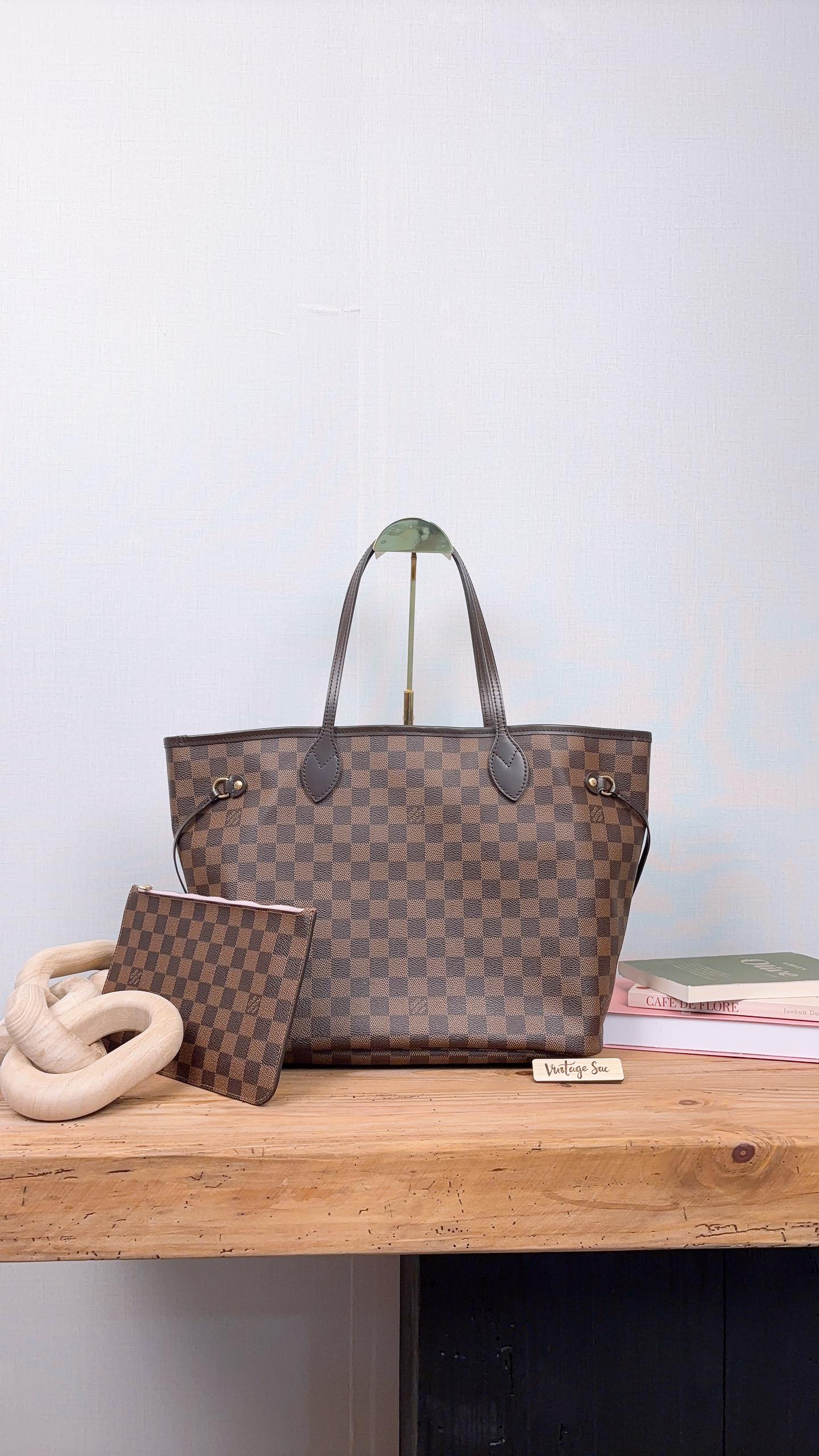 LV Damier Ebene Neverfull MM with Pouch