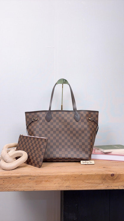 LV Damier Ebene Neverfull MM with Pouch