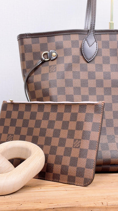 LV Damier Ebene Neverfull MM with Pouch