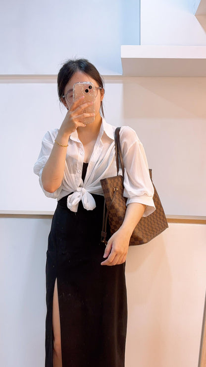 LV Damier Ebene Neverfull MM with Pouch