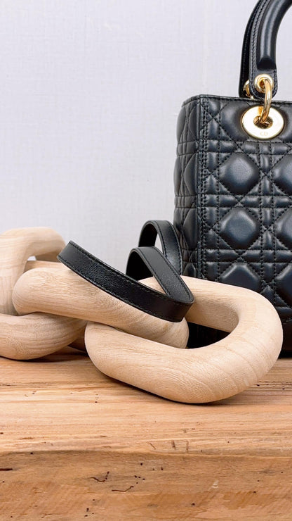 Dior Black Lambskin Medium Lady D (GHW)