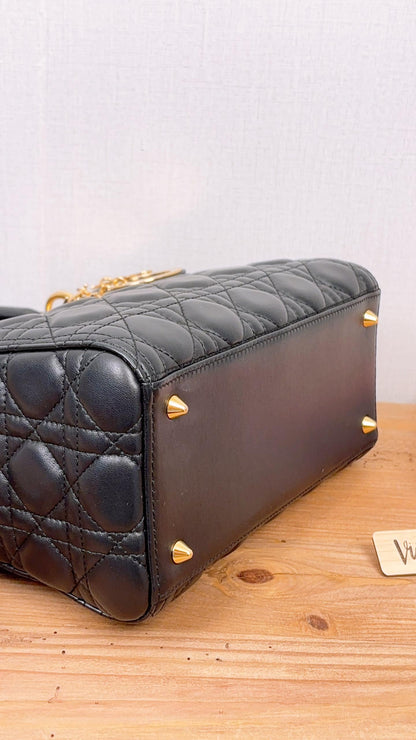 Dior Black Lambskin Medium Lady D (GHW)