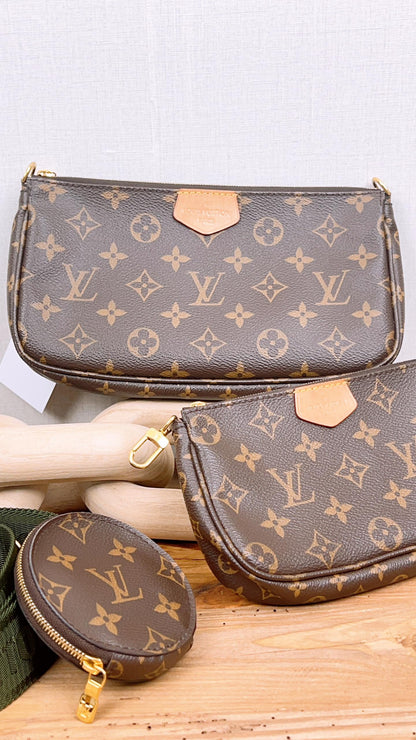 LV Monogram Multi Pochette with Khaki Strap