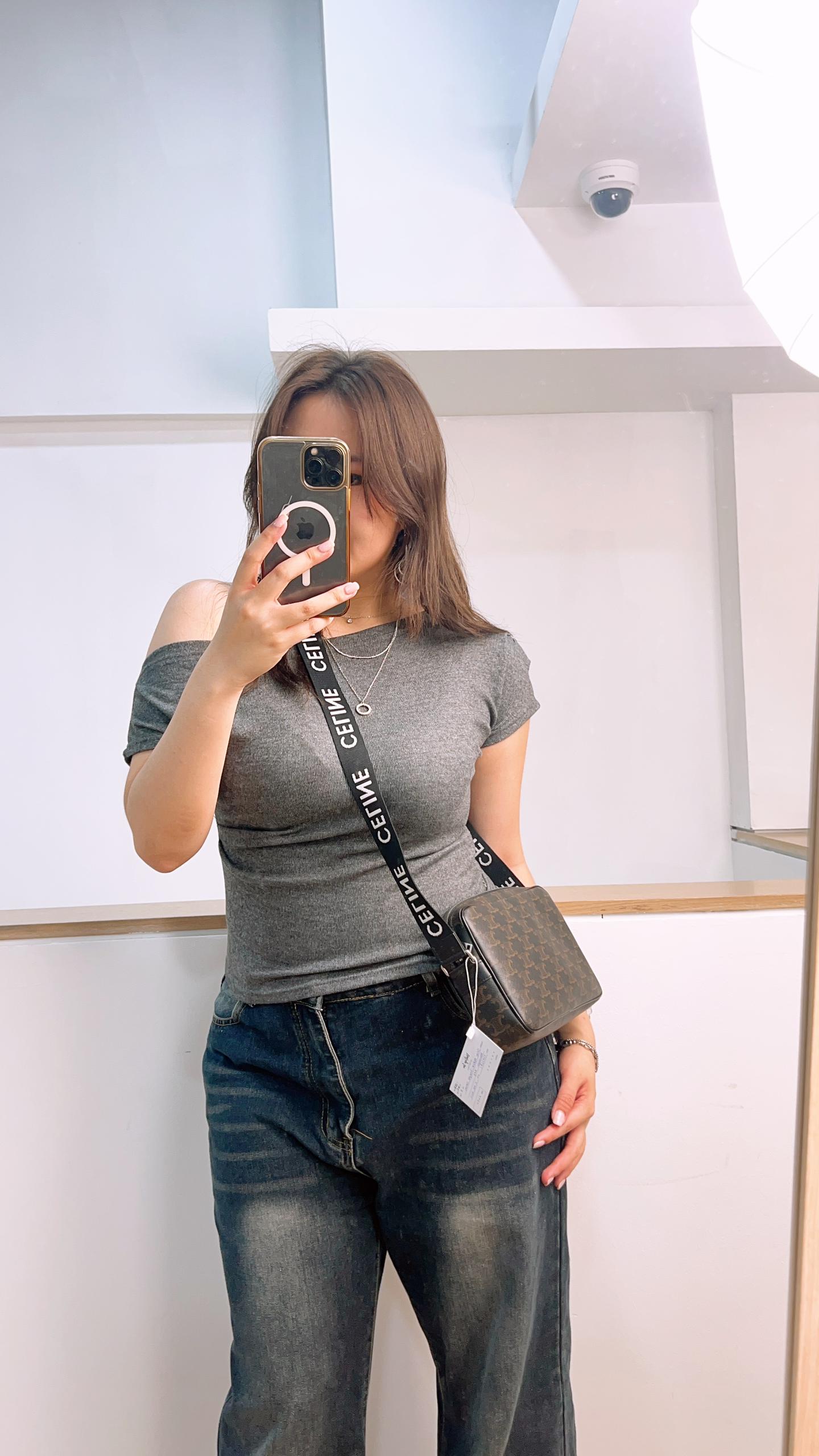 Celine Medium Triomphe Canvas Messenger Bag