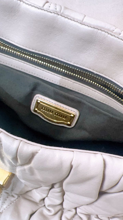 Miu Miu Pink Matelasse Top Handle Bag