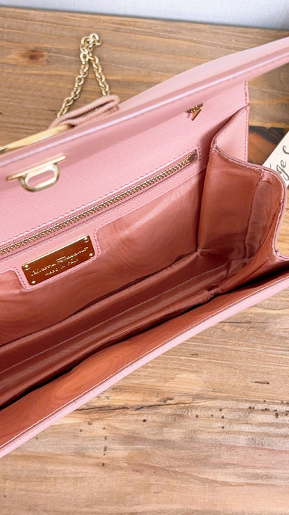 Salvatore Ferragamo Pink Leather Vara Bow Shoulder Bag