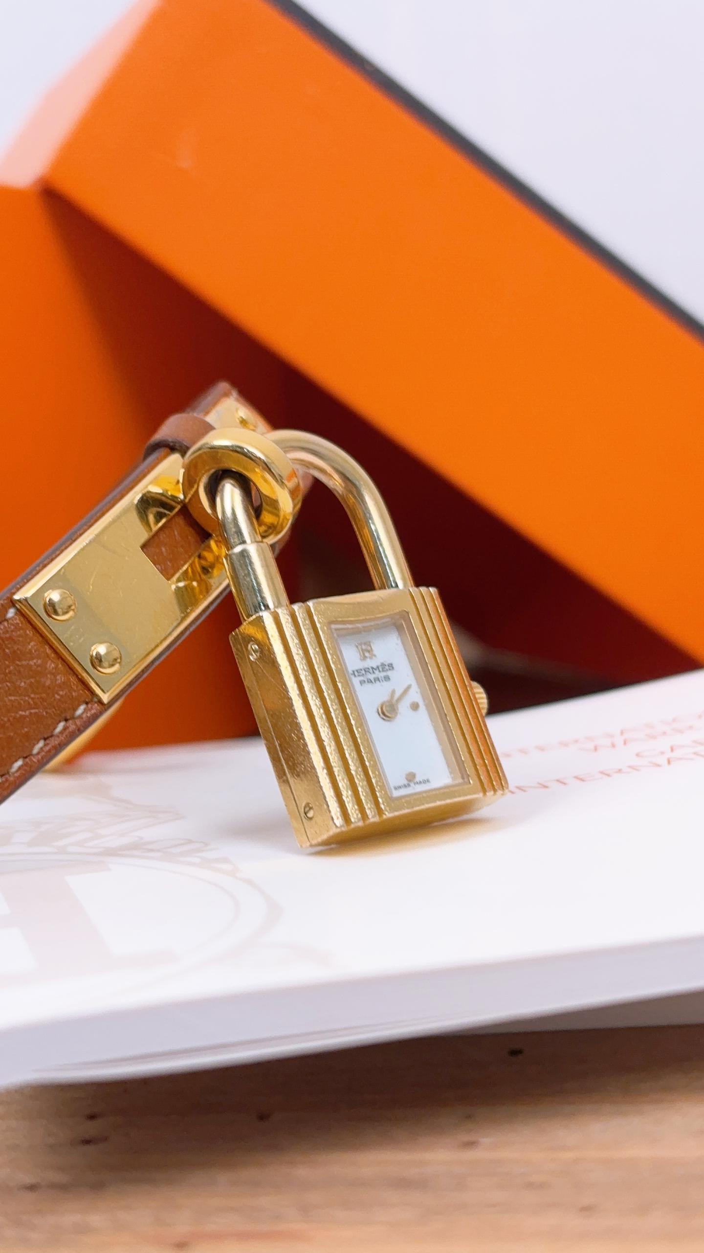 Hermes Brown Kelly Watch (GHW)