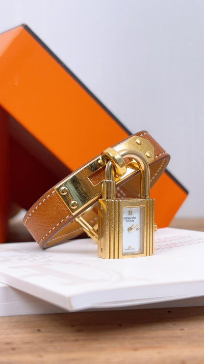 Hermes Brown Kelly Watch (GHW)