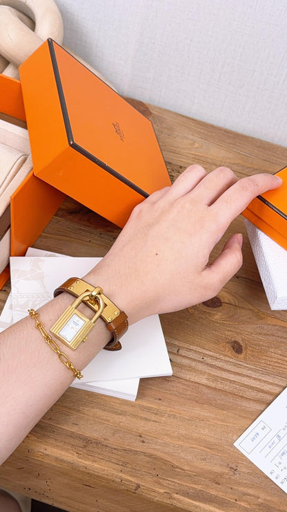 Hermes Brown Kelly Watch (GHW)