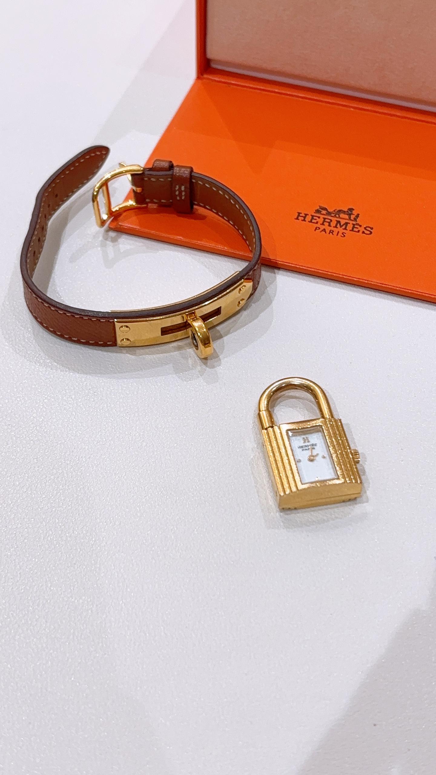 Hermes Brown Kelly Watch (GHW)