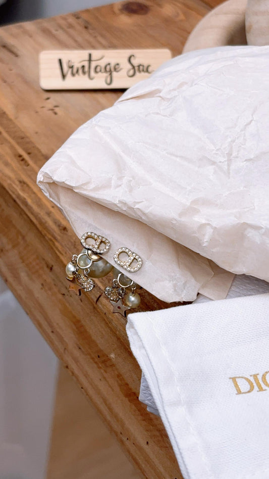 Dior Gold Tribales Earrings with Charms