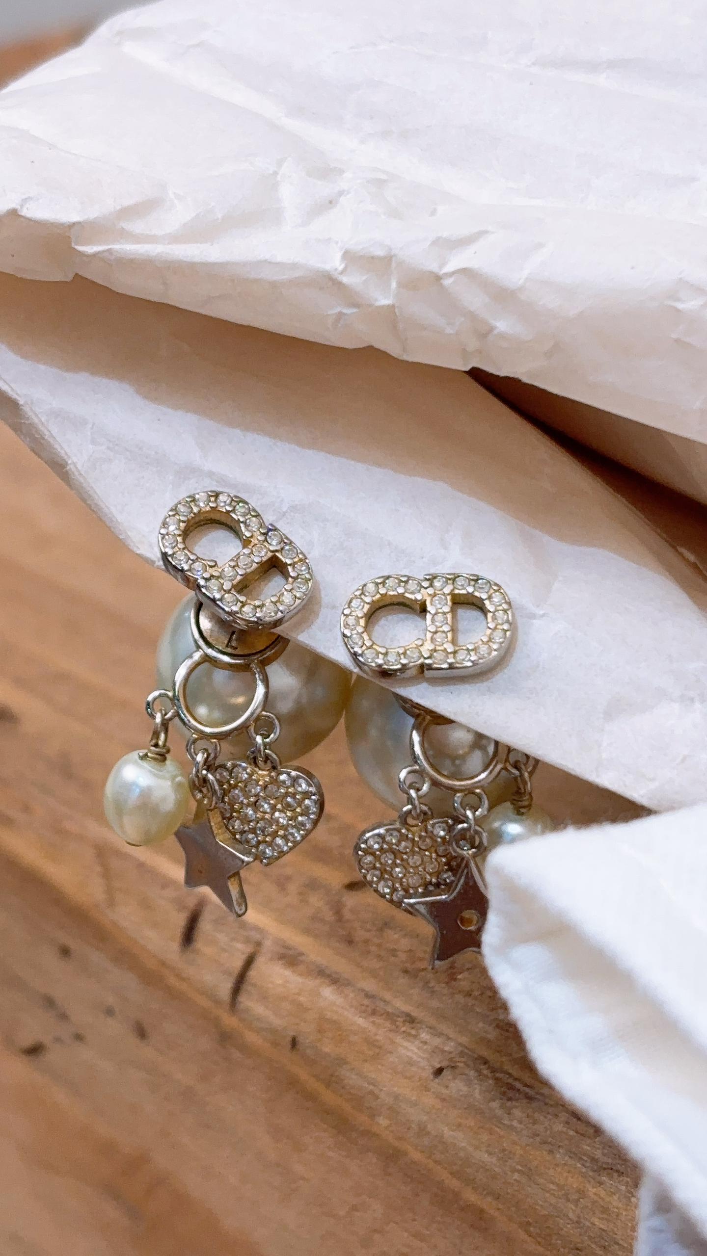 Dior Gold Tribales Earrings with Charms