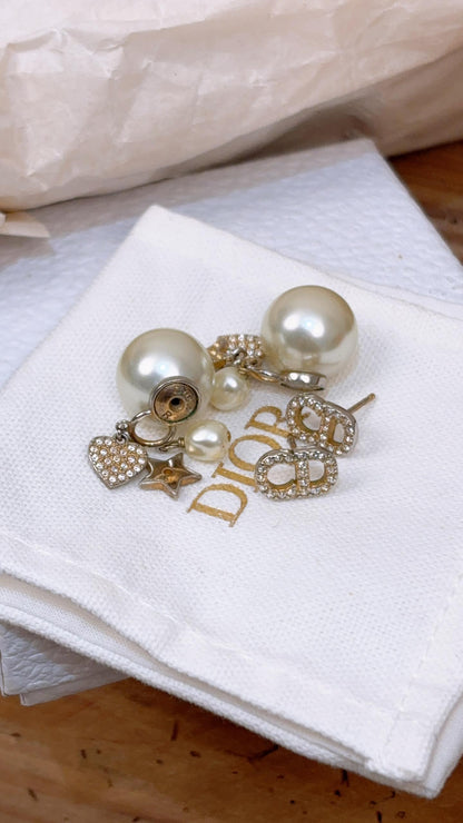 Dior Gold Tribales Earrings with Charms