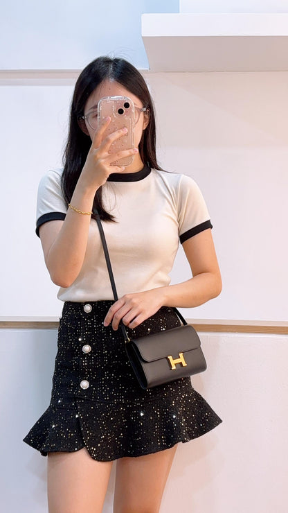 Hermes Black Constance To Go (GHW)