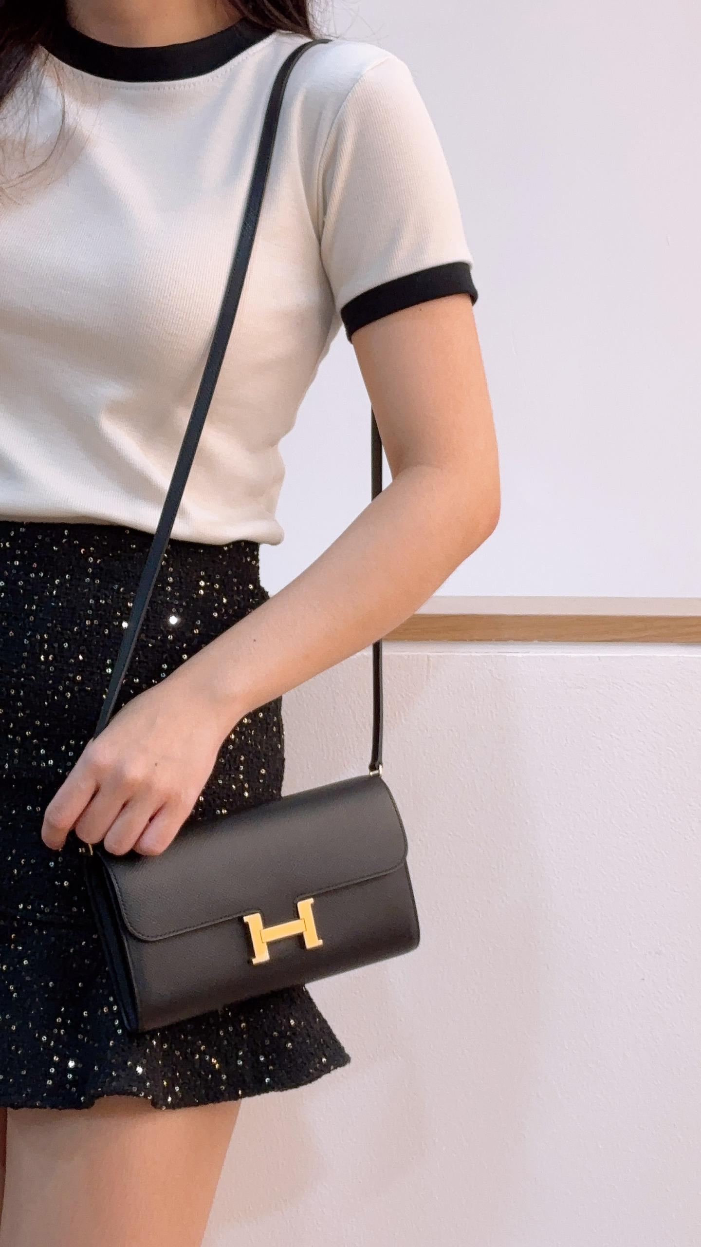 Hermes Black Constance To Go (GHW)