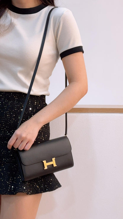 Hermes Black Constance To Go (GHW)