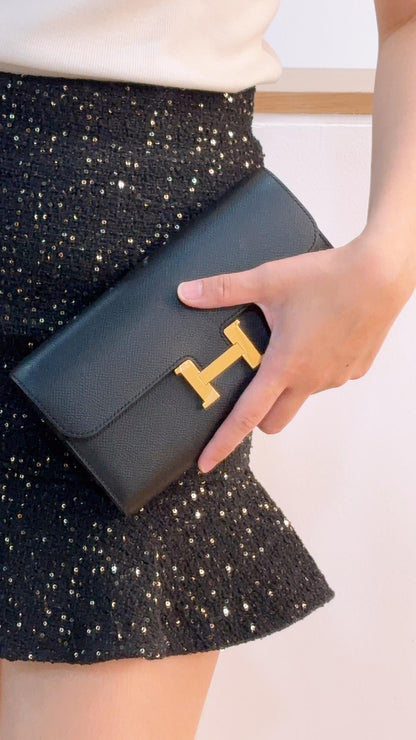 Hermes Black Constance To Go (GHW)