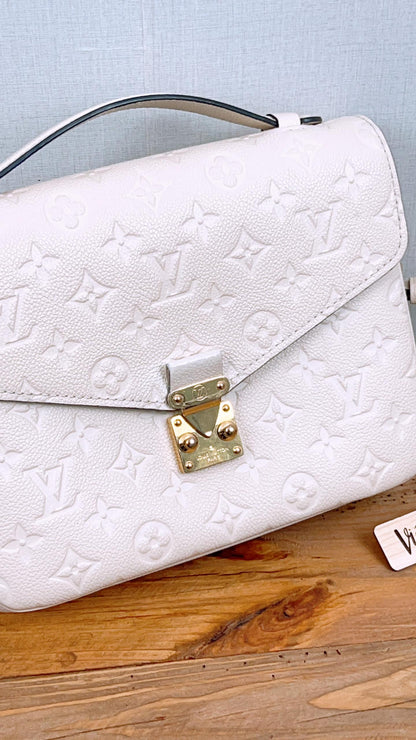 LV Creme Monogram Empreinte Pochette Metis