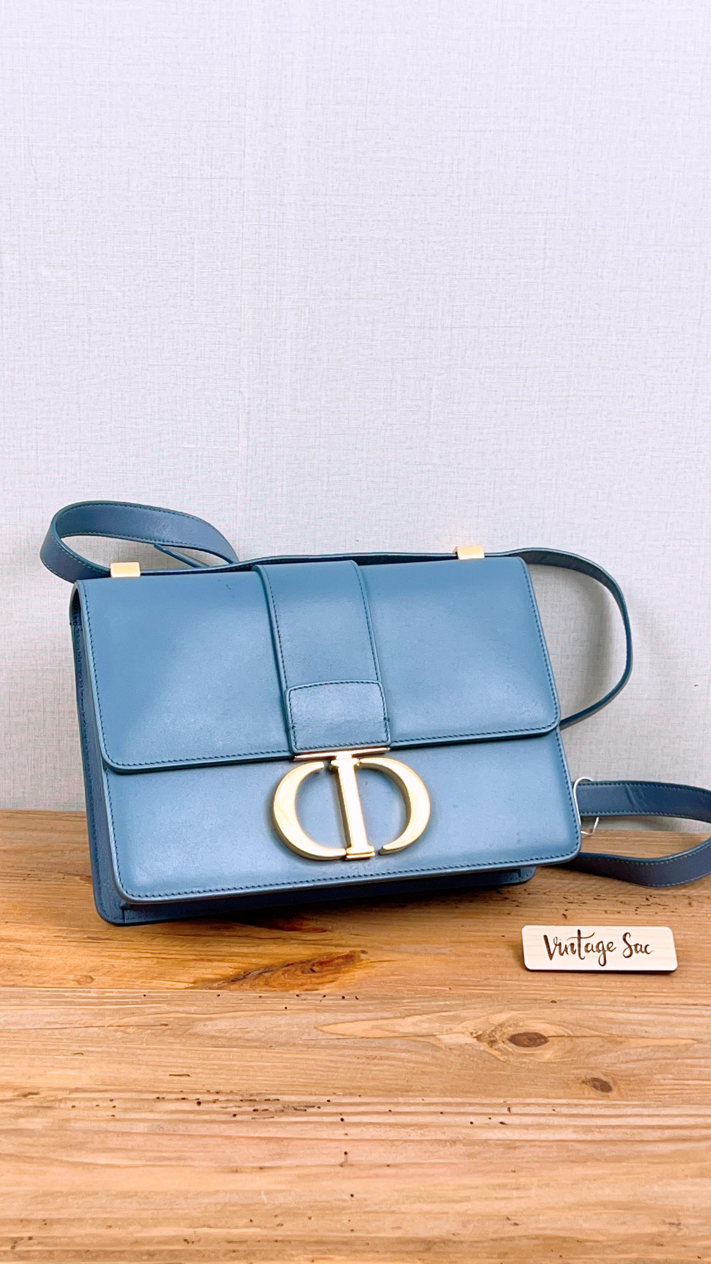 Dior Blue Calfskin Montaigne 30 (GHW)